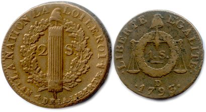 null CONSTITUTION et CONVENTION 1791-1793-1795

Deux monnaies : 

2 sols aux faisceaux...