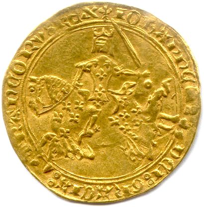 null JEAN II LE BON 1350-1364

IOHANNES: DEI: GRACIA: FRANCORV: REX. Le roi à cheval,...