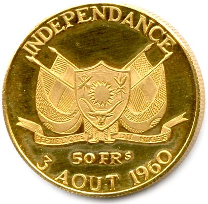 null NIGER 1960-

50 Francs gold 3 August 1960. Diori Hamani.. (16,00 g) ♦ Fr 1

Browned...
