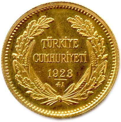 null TURKEY REPUBLIC 

250 Kurush gold 1923/41 Ataturk (1923-1938). (18,02 g) 

...