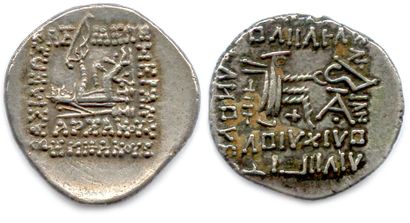 null ROYAUME DES PARTHES 

Deux drachmes d'argent : Mithradate II 123-88 et Artaban...