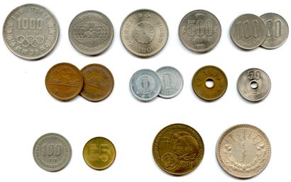 null PAYS d'ASIE 

Lot de 16 monnaies en nickel, alu et divers métaux : 

JAPON,...