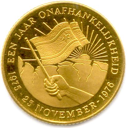 SURINAME RÉPUBLIQUE 

100 Gulden d'or 1976....