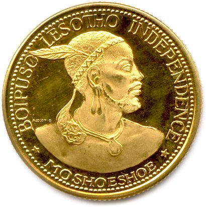 null LESOTHO 1966- 

4 Malotti gold. Moshoeshoe II. (16.06 g) ♦ Fr 1 

Burnished...