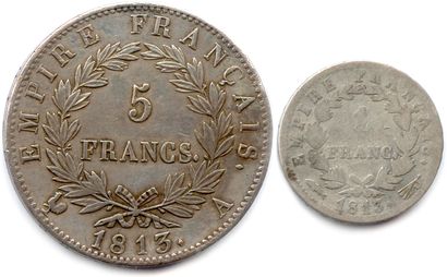 null NAPOLÉON Ier 1804-1814

5 Francs argent (tête laurée) 1813 Paris. Trace de nettoyage....