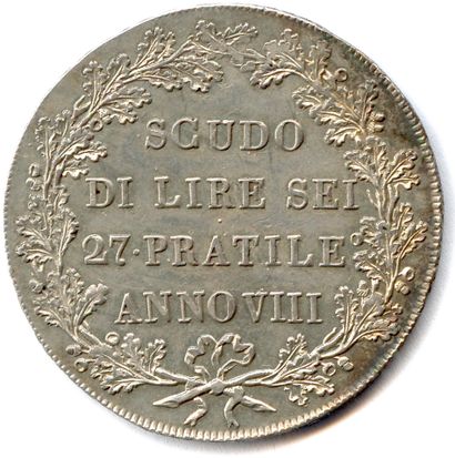 null RÉPUBLIQUE CISALPINE chef lieu Milan 16 juin 1800 - 26 janvier 1802 

Écu d'argent...