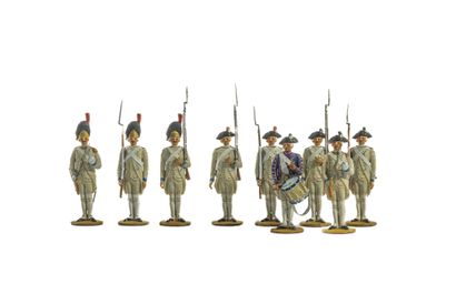 null Métayer. XVIIIème siècle. Régiment du Blaisois (1786). 1 officier, 1 fusilier,...