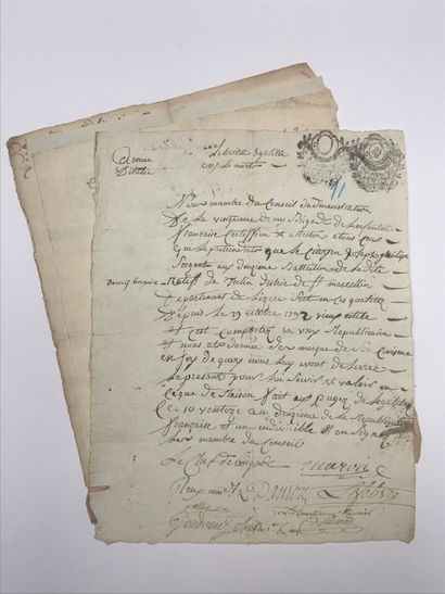 Certificat de présence (1794). Armée d’Italie....