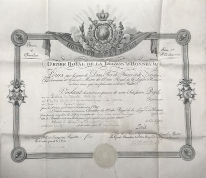 Brevet de Chevalier de la Légion d’Honneur....
