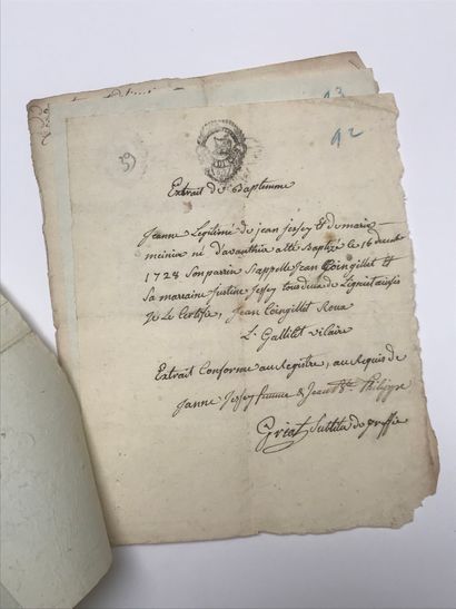 null Certificat de présence (1794). Armée d’Italie. Attribué au citoyen Joseph Clailigne,...
