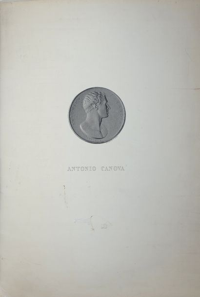 Antonio CANOVA. Antonio CANOVA.
Suite de six gravures en noir dans un portefeuille... Gazette Drouot