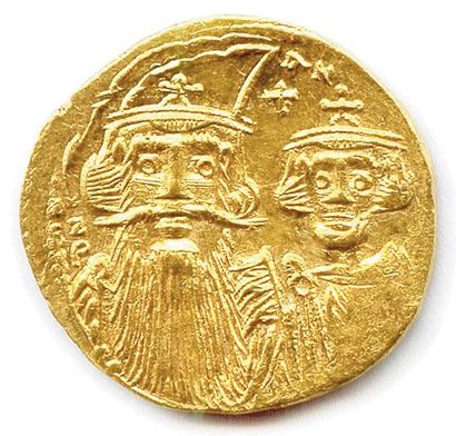 CONSTANS II avec CONSTANTIN IV, HÉRACLIUS...