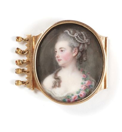 Attribué à Nicolas André COURTOIS (Paris 1734- Paris 1806) Portrait de Michelle GUESNON...