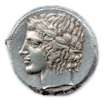 SICILE - LÉONTINI 466-425 Tête laurée d'Apollon...