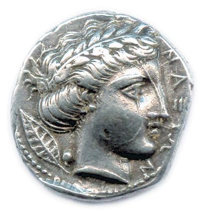 SICILE - NAXOS 413-404 Tête laurée d'Apollon...
