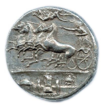 null SICILE - SYRACUSE Époque de Dionysos l'Ancien 405-380 Tête de la nymphe Aréthuse...