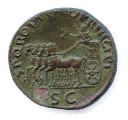 null TRAJAN Marcus Ulpius Traianus 25 janvier 98 - 8 août 117 Son buste radié à droite,...