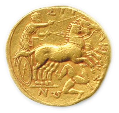 null SICILE - SYRACUSE Règne d'Agathoklès 317-289 Tête laurée d'Apollon à gauche....