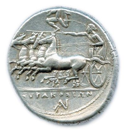 null SICILE - SYRACUSE Règne d'Agathoklès 317-289 Tête de la nymphe Aréthuse à gauche,...