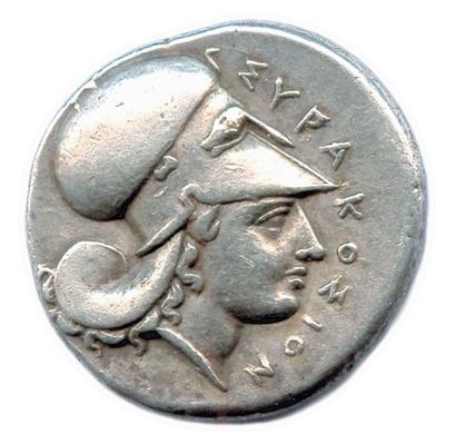 null SICILE - SYRACUSE Colonie de Corinthe Époque de Timoléon 344-317 Tête d'Athéna...