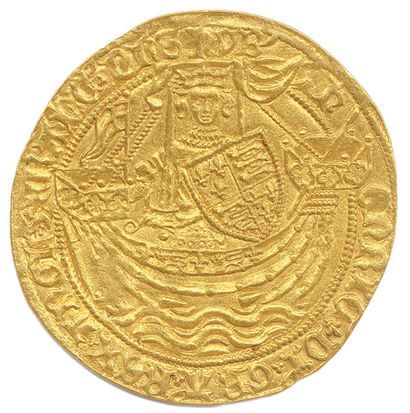 null HENRI VI roi d’Angleterre (1422 - 1461) 

Noble d’or de Calais (Lis initial...