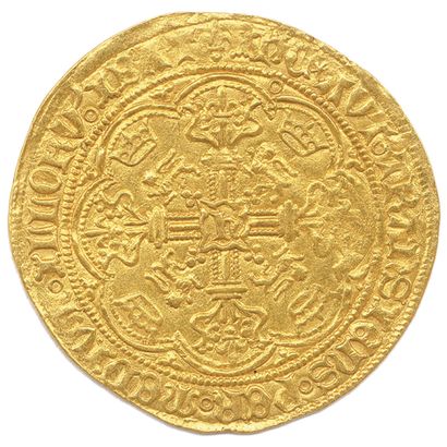 null HENRI VI roi d’Angleterre (1422 - 1461) 

Noble d’or de Calais (Lis initial...