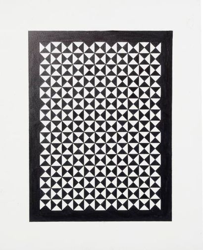 null Lucienne LHERM (1924-2003).

Composition triangles noirs et blancs.

Encre de...