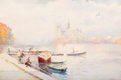 null Isidore ROSENSTOCK (1880-1956).

Notre-Dame de Paris. Vue du chevet depuis les...