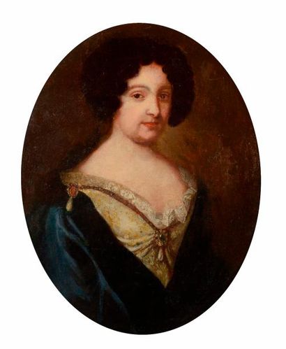 null ÉCOLE de la fin du XVIIème siècle.
Portrait de femme.
Toile ovale.
72 x 58 ...