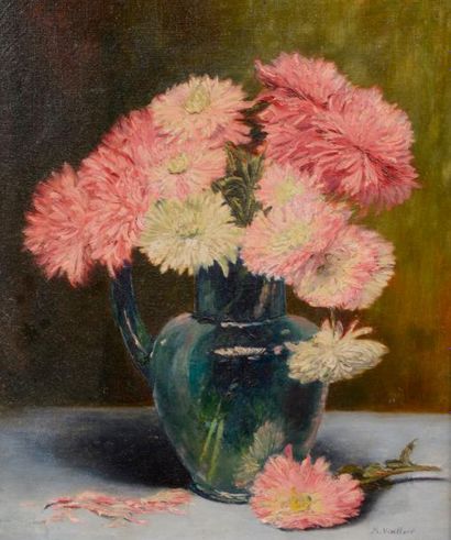 null Émile M. VIEILLARD (XIXème - XXème siècle).

Bouquet aux chrysanthèmes. 

Huile...
