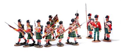 null King & Country - 1er Empire - Britanniques - Black Watch Highlanders. 11 soldats...