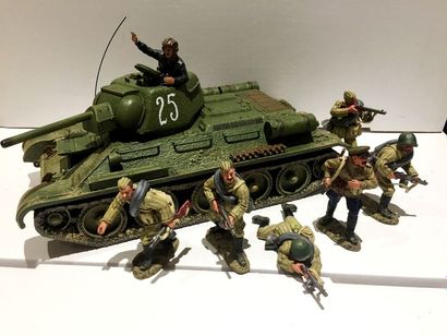 null King & Country - 2ème Guerre Mondiale - Russie - Blindé avec Infanterie. 1 tank...