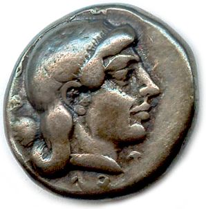 null IONIE - COLOPHON 450-410

Tête laurée d’Apollon, les cheveux relevés. R/. Lyre...