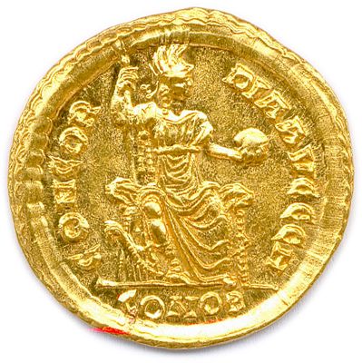 null THÉODOSE Ier Flavius Theodosius 19 janvier 379 - 17 janvier 395

Son buste drapé...