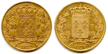 null CHARLES X frère de Louis XVI 

16 septembre 1824 - 2 août 1830

Lot de 2 monnaies...