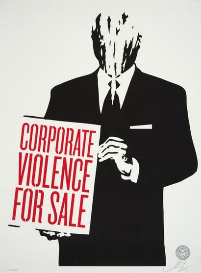 Shepard FAIREY Shepard FAIREY (1960) - Corporate violence for sale, 2011 - Sérigraphie...