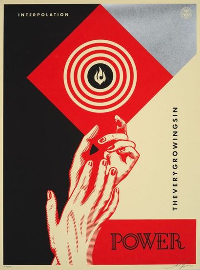 Shepard FAIREY Shepard FAIREY (1960) - Interpolation, Power, 2019 - Sérigraphie signée...
