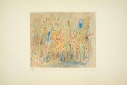 Otto WOLS Otto WOLS (1913 - 1951) - Les Fous, 1938 - Gravure en couleurs sur papier...