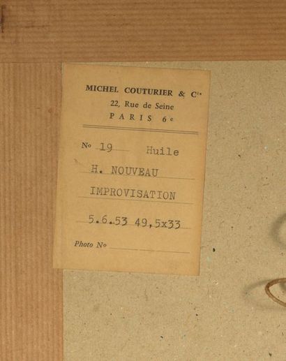 Henri NOUVEAU Henri NOUVEAU (1901-1959)- Improvisation - Huile sur papier monogrammée...