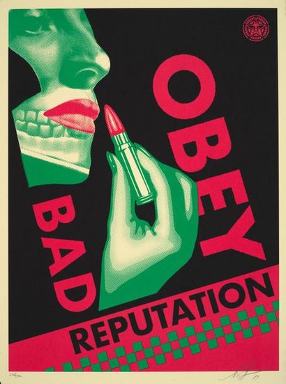 Shepard FAIREY Shepard FAIREY (1960) - Bad Reputation Black, 2019 -Sérigraphie signée...