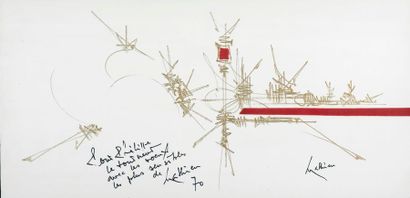 Georges MATHIEU Georges MATHIEU (1921- 2012) - Composition - Technique mixte sur... Gazette Drouot