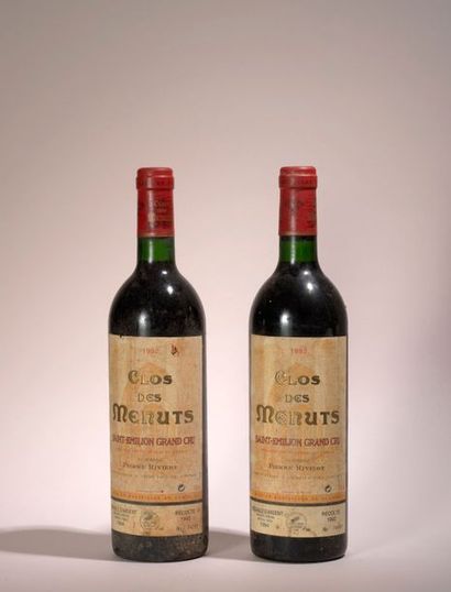 Clos des Menuts 2 bouteilles Clos des Menuts, 1992, Saint Emilion Grand Cru