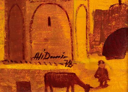 Al Demir Ali DEMIR (1931-2015) - Ville imaginaire- Huile sur carton toilé signée...