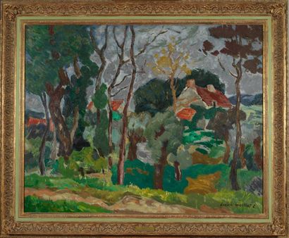 LUCIEN MARTIAL Lucien MARTIAL ( 1892 1987 ) Paysage - Huile sur panneau signée en...