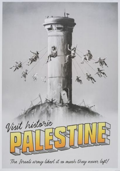 BANKSY BANKSY (1974) - Visit Palestine 2018-Lithographie édition limitée, cachet...