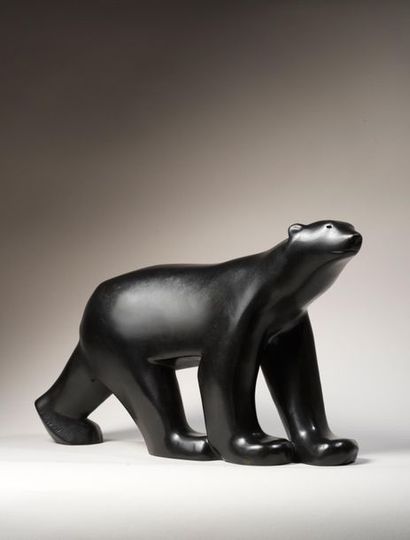 François Pompon François POMPON (1855-1933) - White bear - Bronze with a black patina...