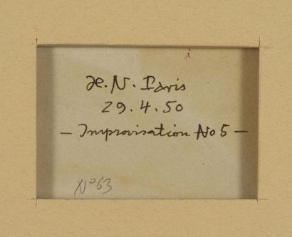Henri NOUVEAU Henri NOUVEAU (1901-1959) - Improvisation, N°5 - Oil on monogrammed...