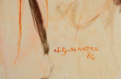 Jean Gaston Mantel Jean Gaston MANTEL (1914-1995) - Dancers and riders - Pigments...