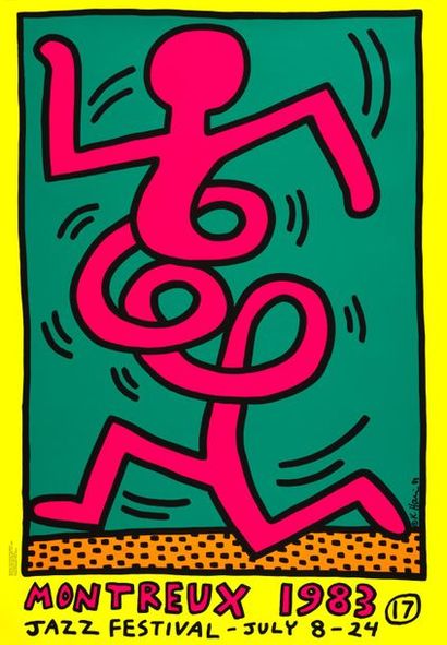 KEITH HARING Keith HARING - Montreux Jazz Festival - Affiche sérigraphique - 99 x...