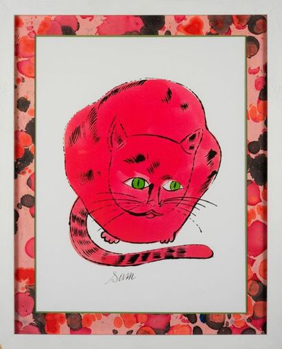 ANDY WARHOL Andy WARHOL (D'après) - Sam Red cat - Offset lithographie - Tampon de...